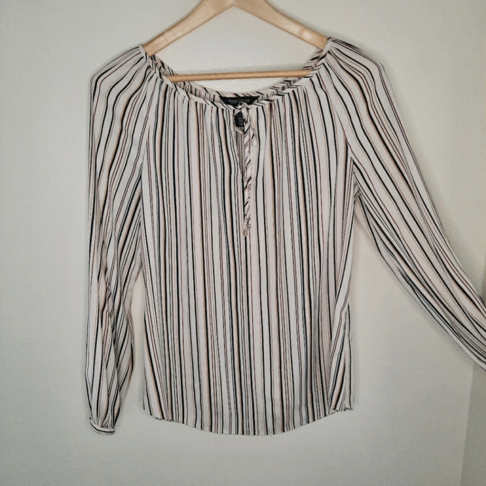 White House Black Market Striped Blouse